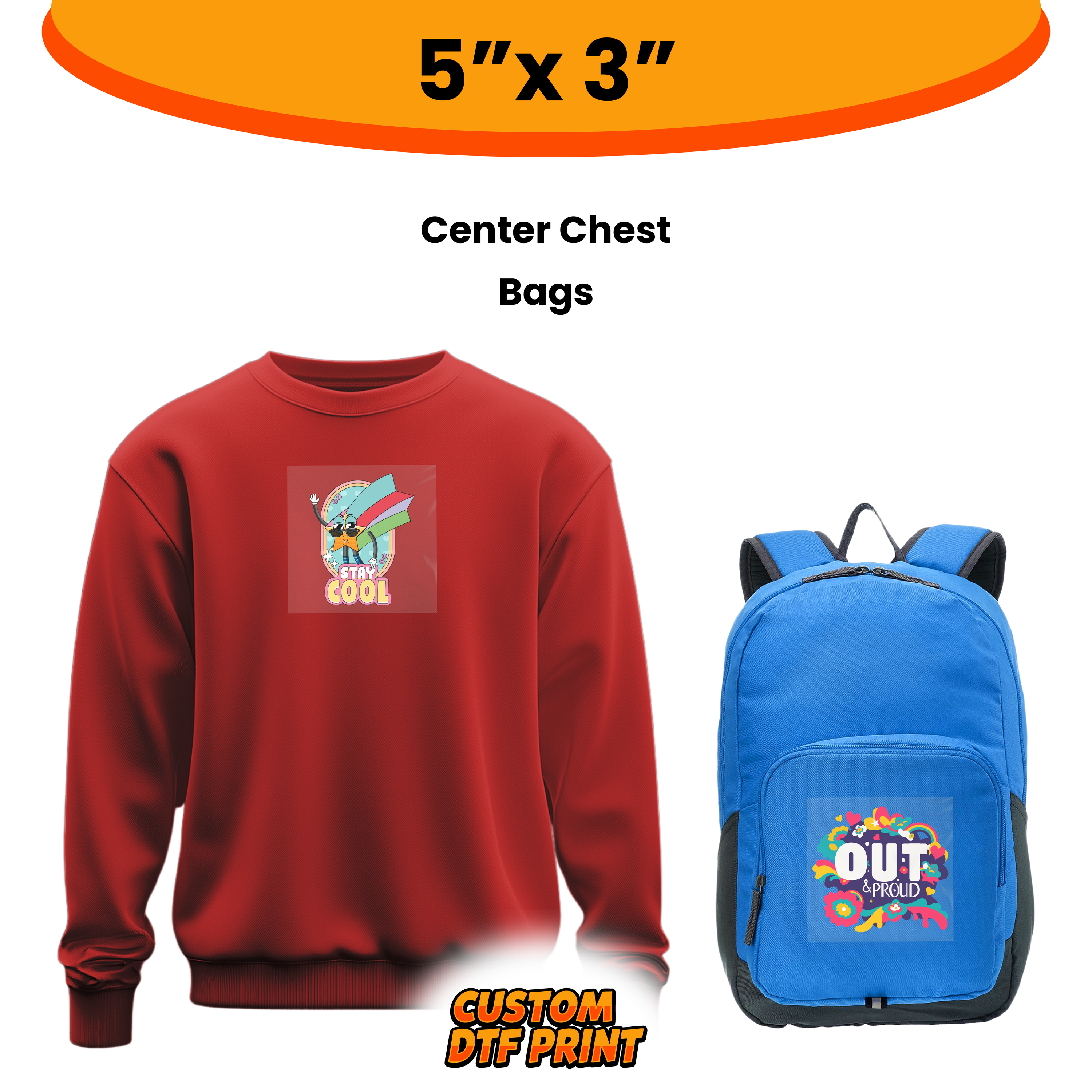 Custom DTF Transfer By Size