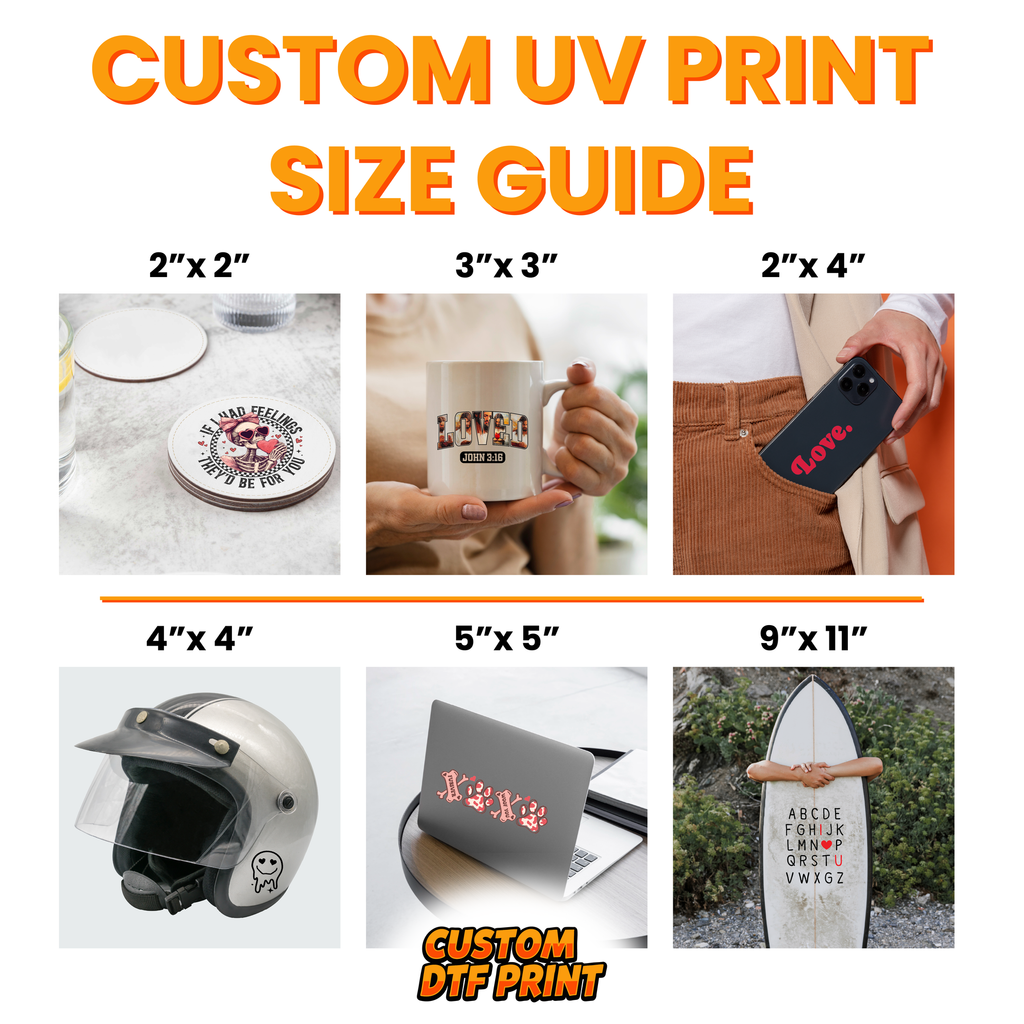Custom UV DTF Transfer By Size
